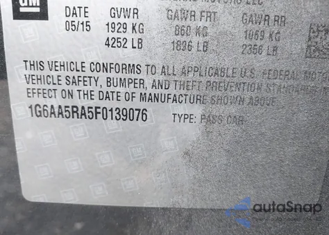 2015 Cadillac Ats Standard z USA, uszkodzony, nr VIN 1G6AA5RA5F0139076